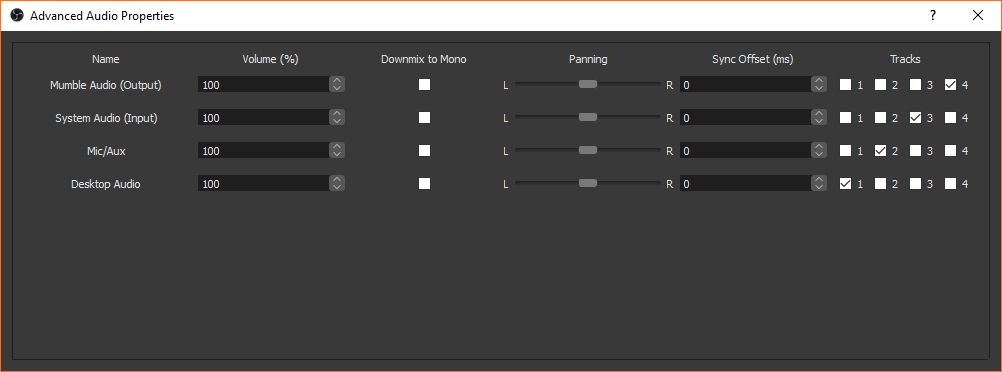 OBS Advanced Audio Properties